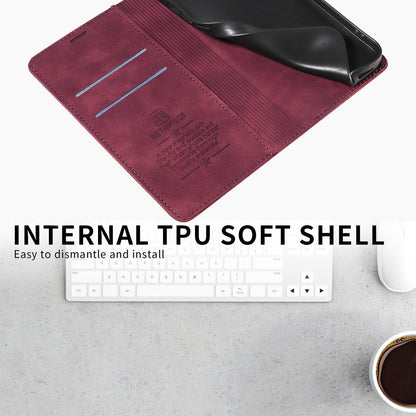 For Honor 600 Smart 5G BETOPNICE Suction RFID Anti-theft Leather Phone Case(Wine Red)