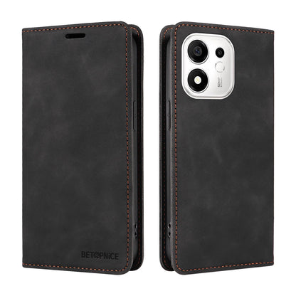 For Honor 600 Smart 5G BETOPNICE Suction RFID Anti-theft Leather Phone Case(Black)