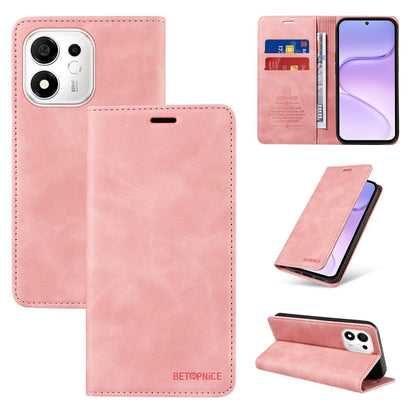 For Honor 600 Smart 5G BETOPNICE Suction RFID Anti-theft Leather Phone Case(Pink)