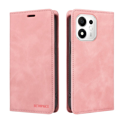 For Honor 600 Smart 5G BETOPNICE Suction RFID Anti-theft Leather Phone Case(Pink)