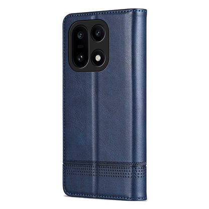For OnePlus 15 AZNS Magnetic Calf Texture Flip Leather Phone Case(Dark Blue)