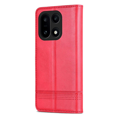 For OnePlus 15 AZNS Magnetic Calf Texture Flip Leather Phone Case(Red)