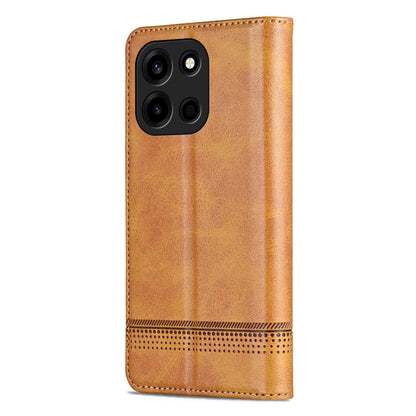 For OnePlus Turbo 6/Nord 6 5G AZNS Magnetic Calf Texture Flip Leather Phone Case(Light Brown)
