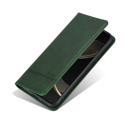 For OnePlus Turbo 6/Nord 6 5G AZNS Magnetic Calf Texture Flip Leather Phone Case(Dark Green)