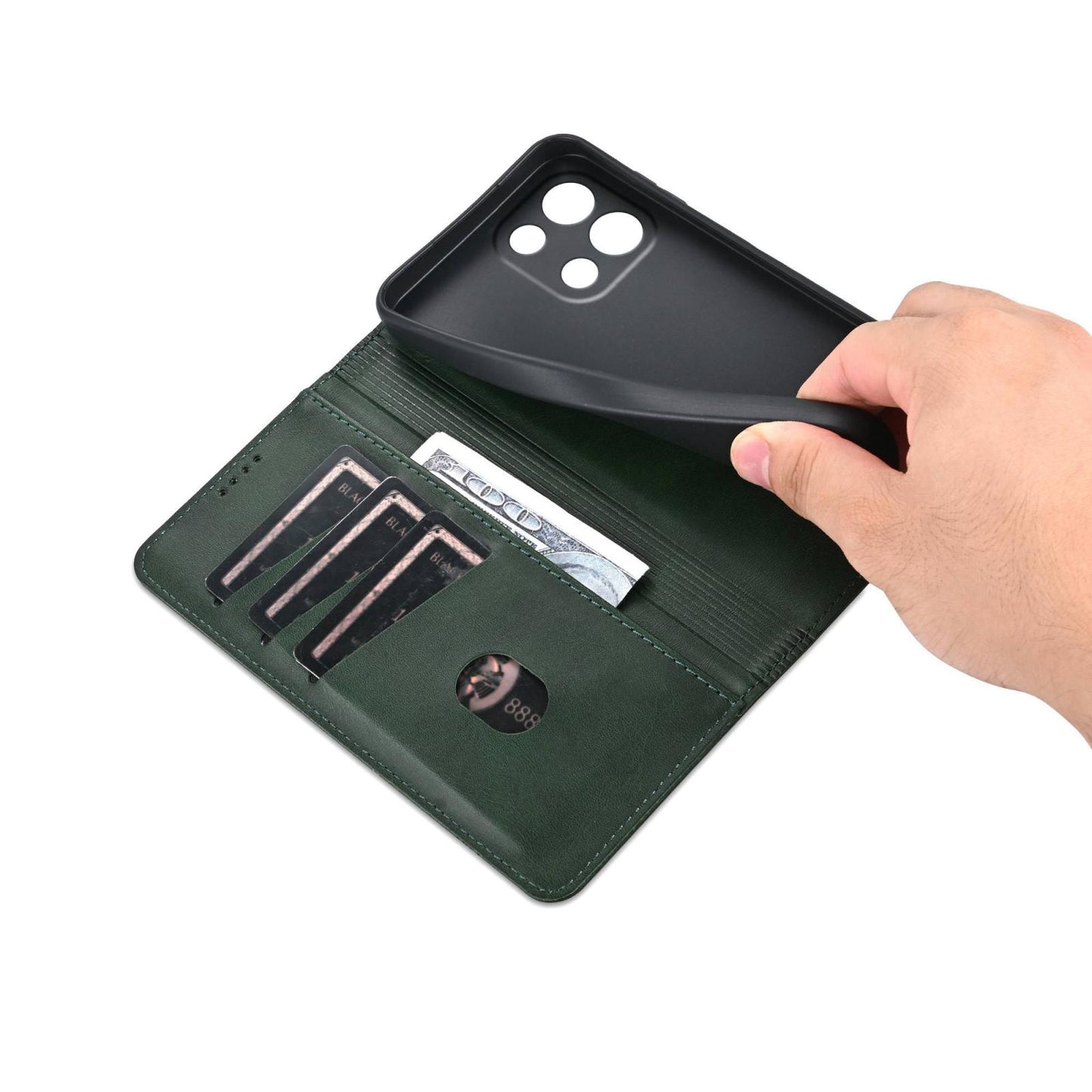 For OnePlus Turbo 6/Nord 6 5G AZNS Magnetic Calf Texture Flip Leather Phone Case(Dark Green)