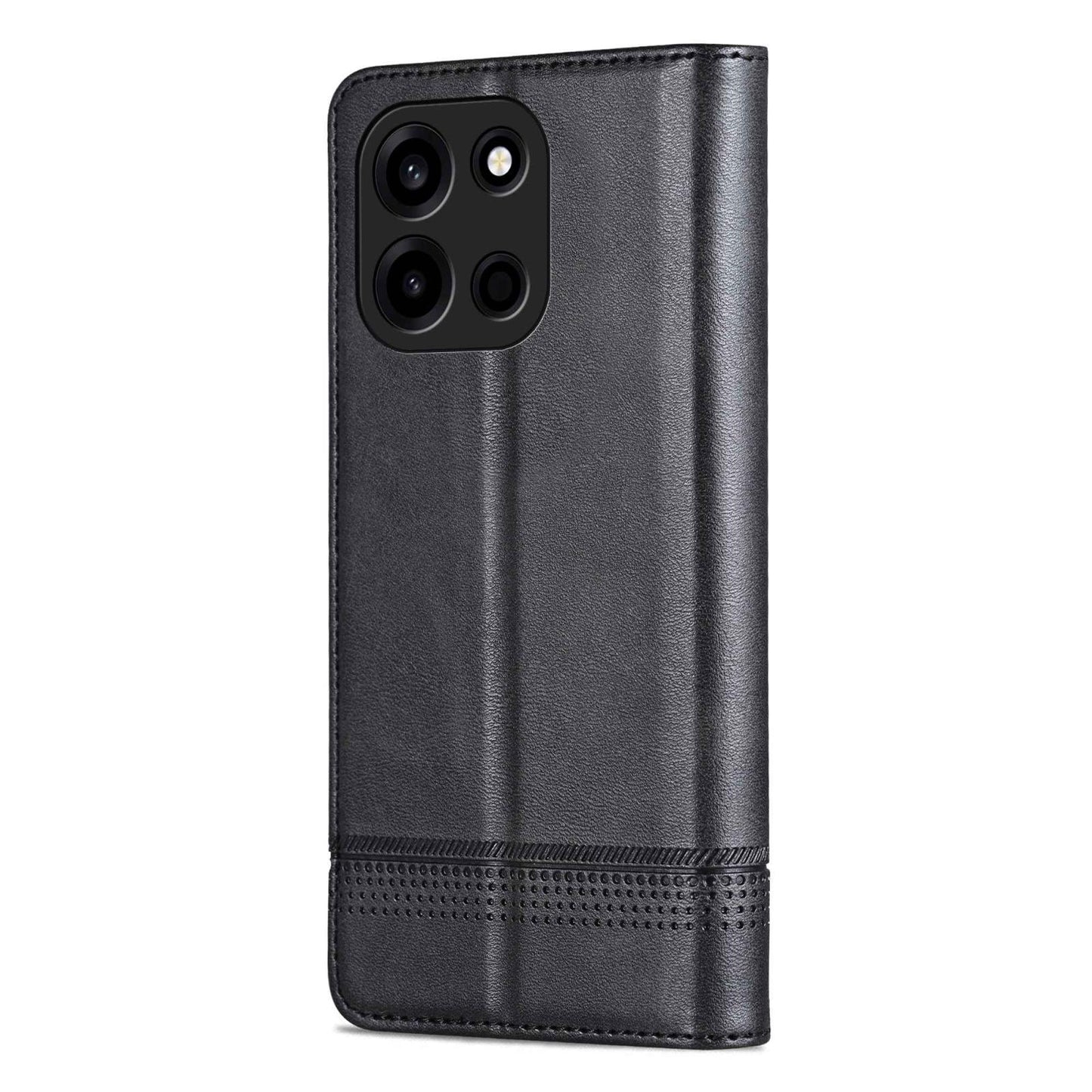 For OnePlus Turbo 6/Nord 6 5G AZNS Magnetic Calf Texture Flip Leather Phone Case(Black)