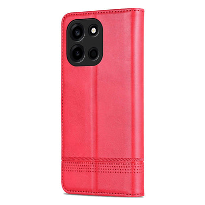 For OnePlus Turbo 6/Nord 6 5G AZNS Magnetic Calf Texture Flip Leather Phone Case(Red)