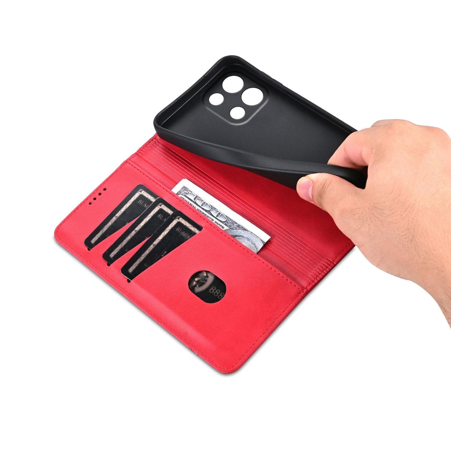 For OnePlus Turbo 6/Nord 6 5G AZNS Magnetic Calf Texture Flip Leather Phone Case(Red)