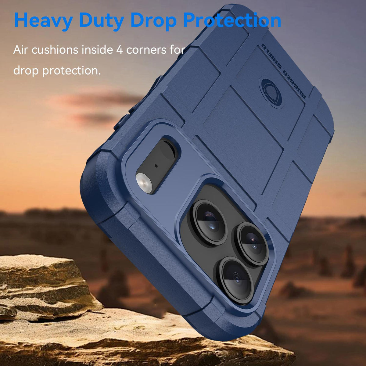 For iPhone 18 Pro Full Coverage Shockproof TPU Phone Case - Blue - EDA006555911B