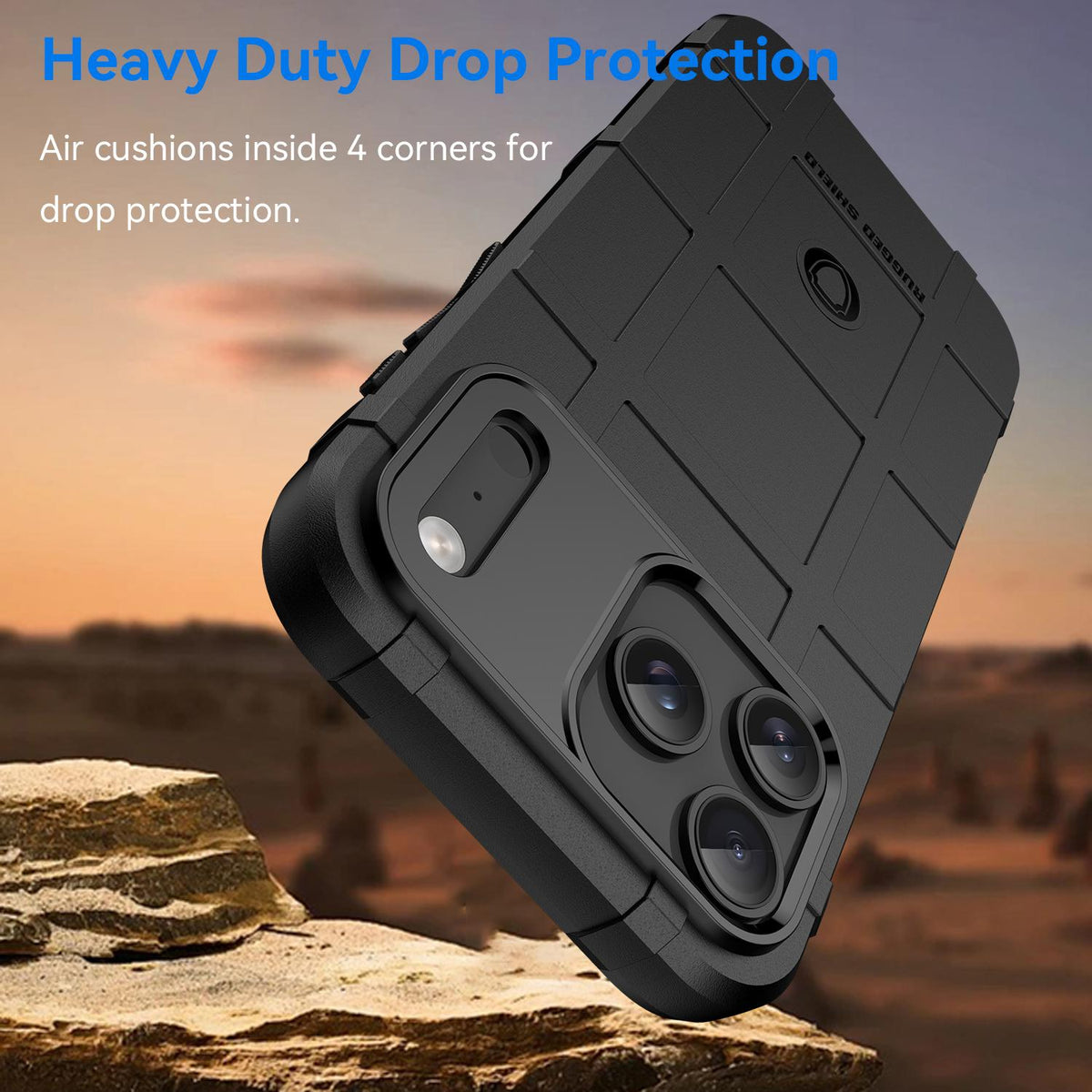 For iPhone 18 Pro Max Full Coverage Shockproof TPU Phone Case - Black - EDA006555912A