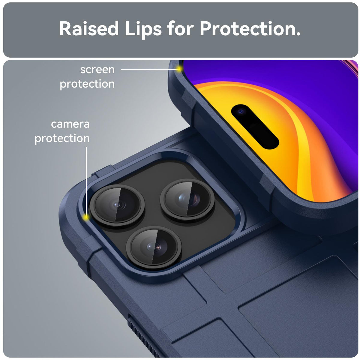For iPhone 18 Pro Max Full Coverage Shockproof TPU Phone Case - Blue - EDA006555912B