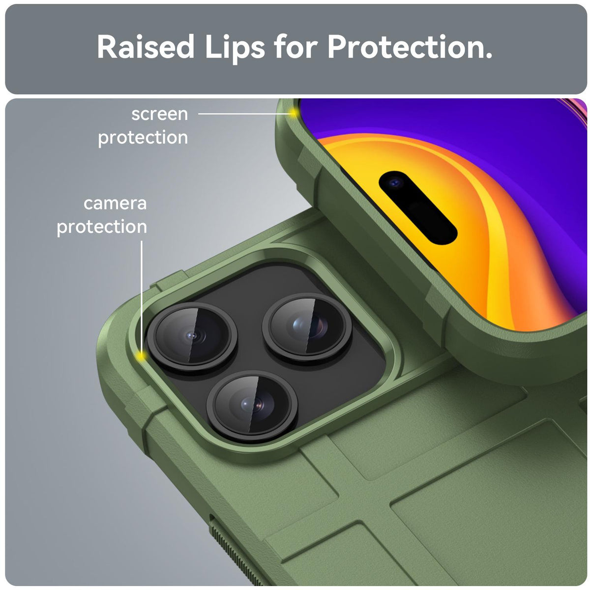 For iPhone 18 Pro Max Full Coverage Shockproof TPU Phone Case - Green - EDA006555912C