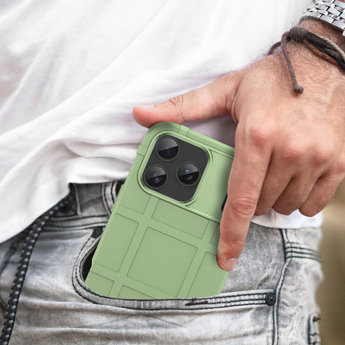 For iPhone 18 Pro Max Full Coverage Shockproof TPU Phone Case - Green - EDA006555912C