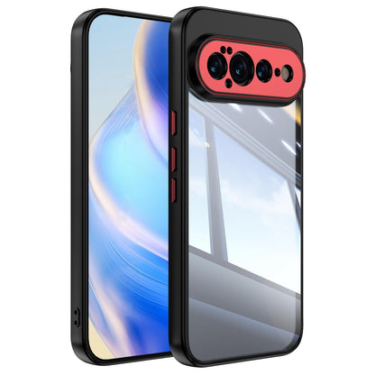 For Google Pixel 11 Acrylic Hybrid TPU Armor Shockproof Phone Case - Black Red - EDA006560606B
