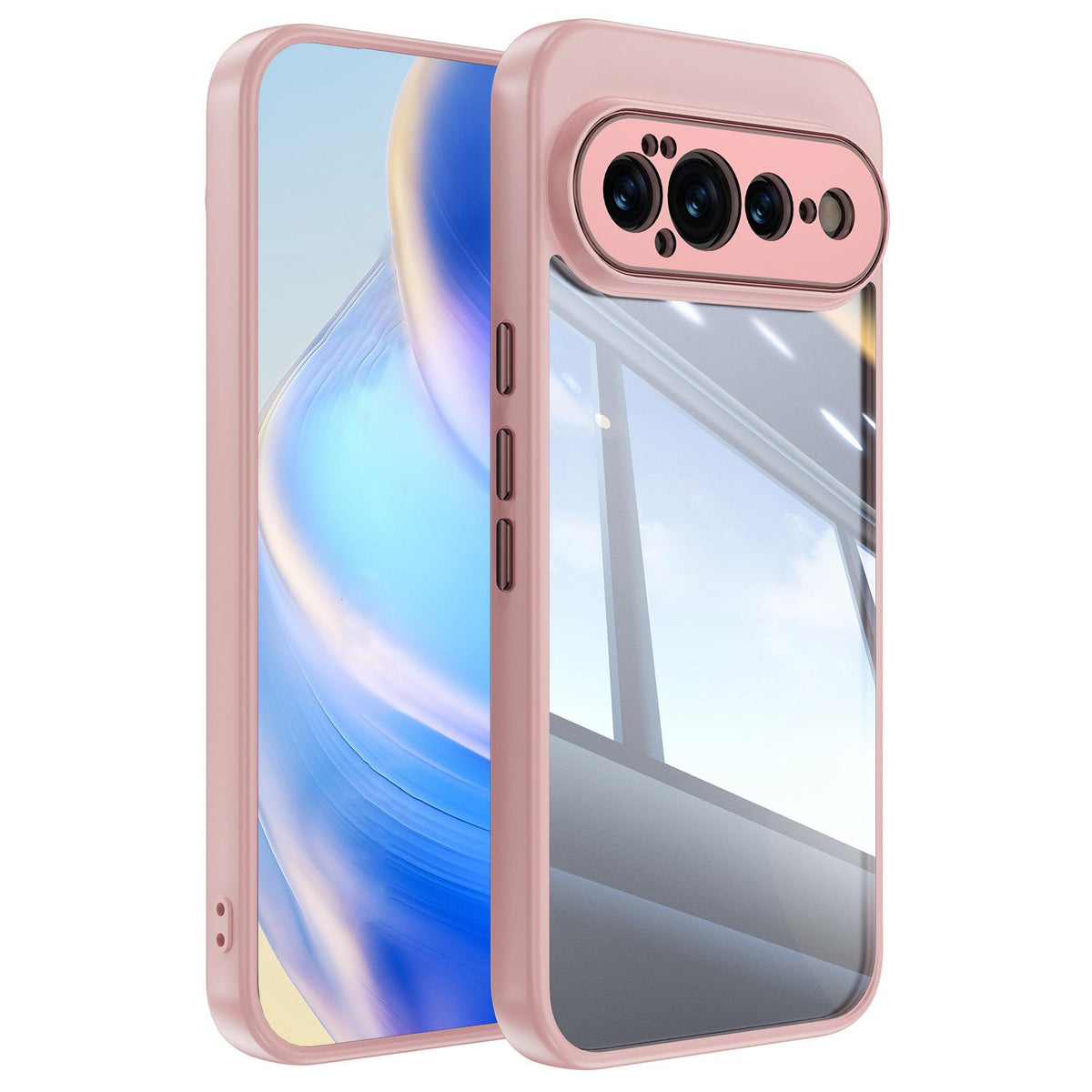 For Google Pixel 11 Pro Acrylic Hybrid TPU Armor Shockproof Phone Case - Pink - EDA006560607C