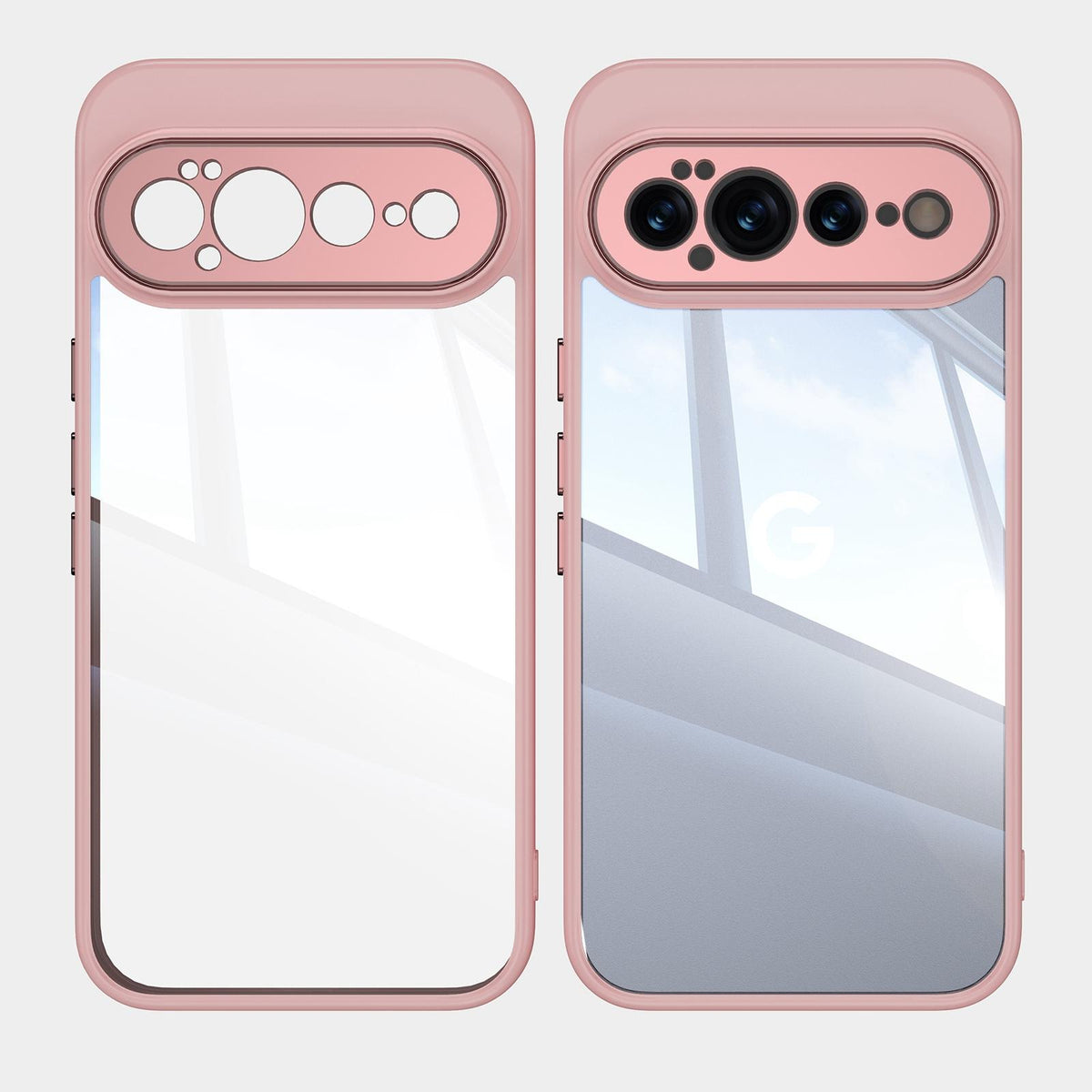 For Google Pixel 11 Pro Acrylic Hybrid TPU Armor Shockproof Phone Case - Pink - EDA006560607C