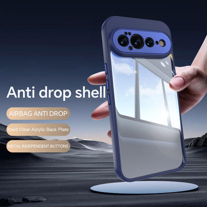 For Google Pixel 11 Pro Acrylic Hybrid TPU Armor Shockproof Phone Case - Blue - EDA006560607E
