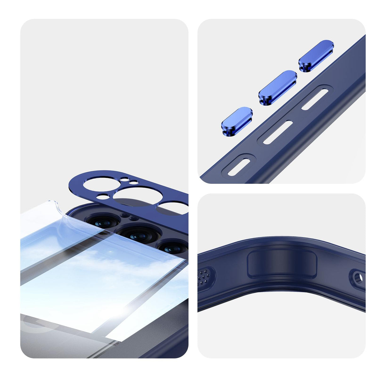 For Google Pixel 11 Pro Acrylic Hybrid TPU Armor Shockproof Phone Case - Blue - EDA006560607E