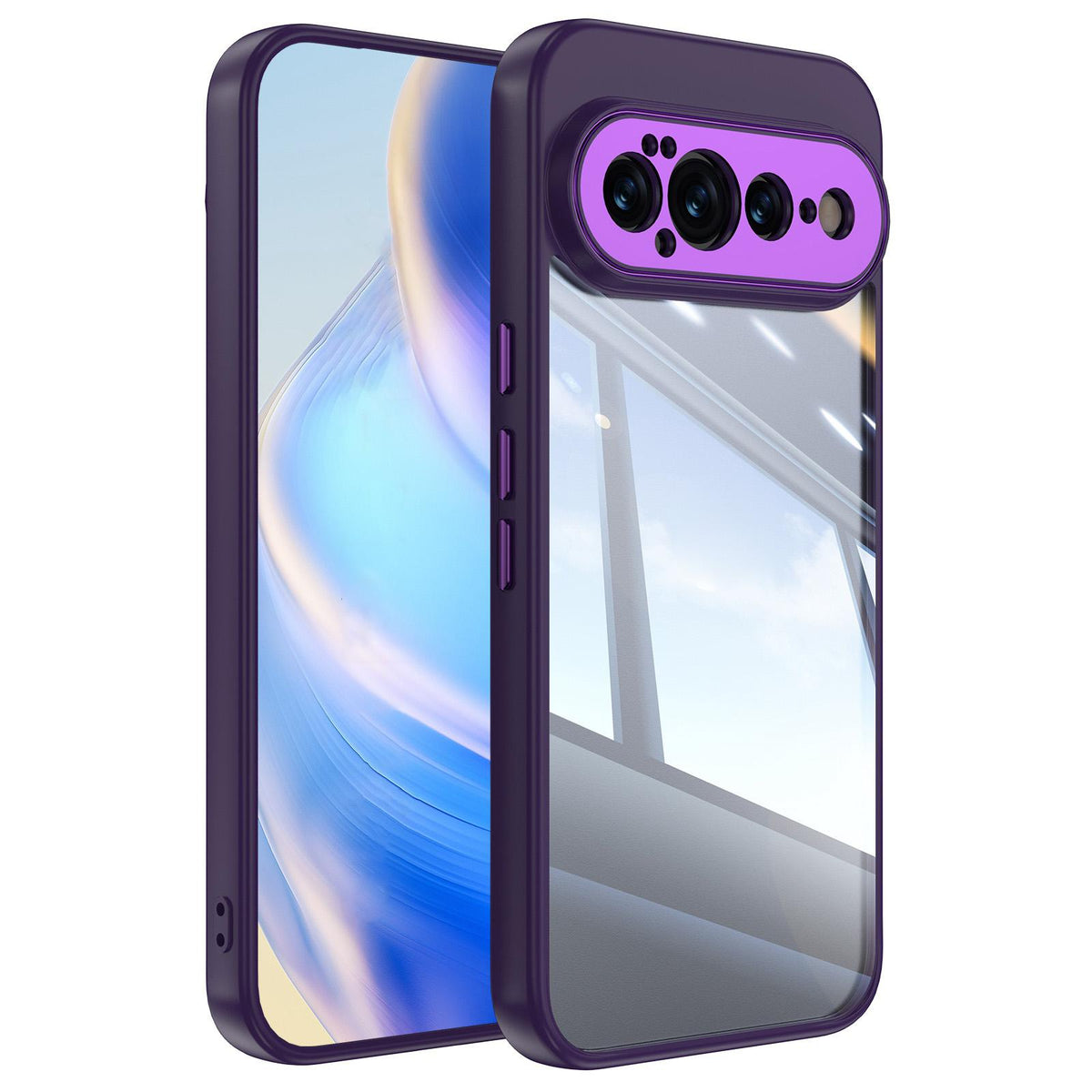 For Google Pixel 11 Pro Acrylic Hybrid TPU Armor Shockproof Phone Case - Purple - EDA006560607F