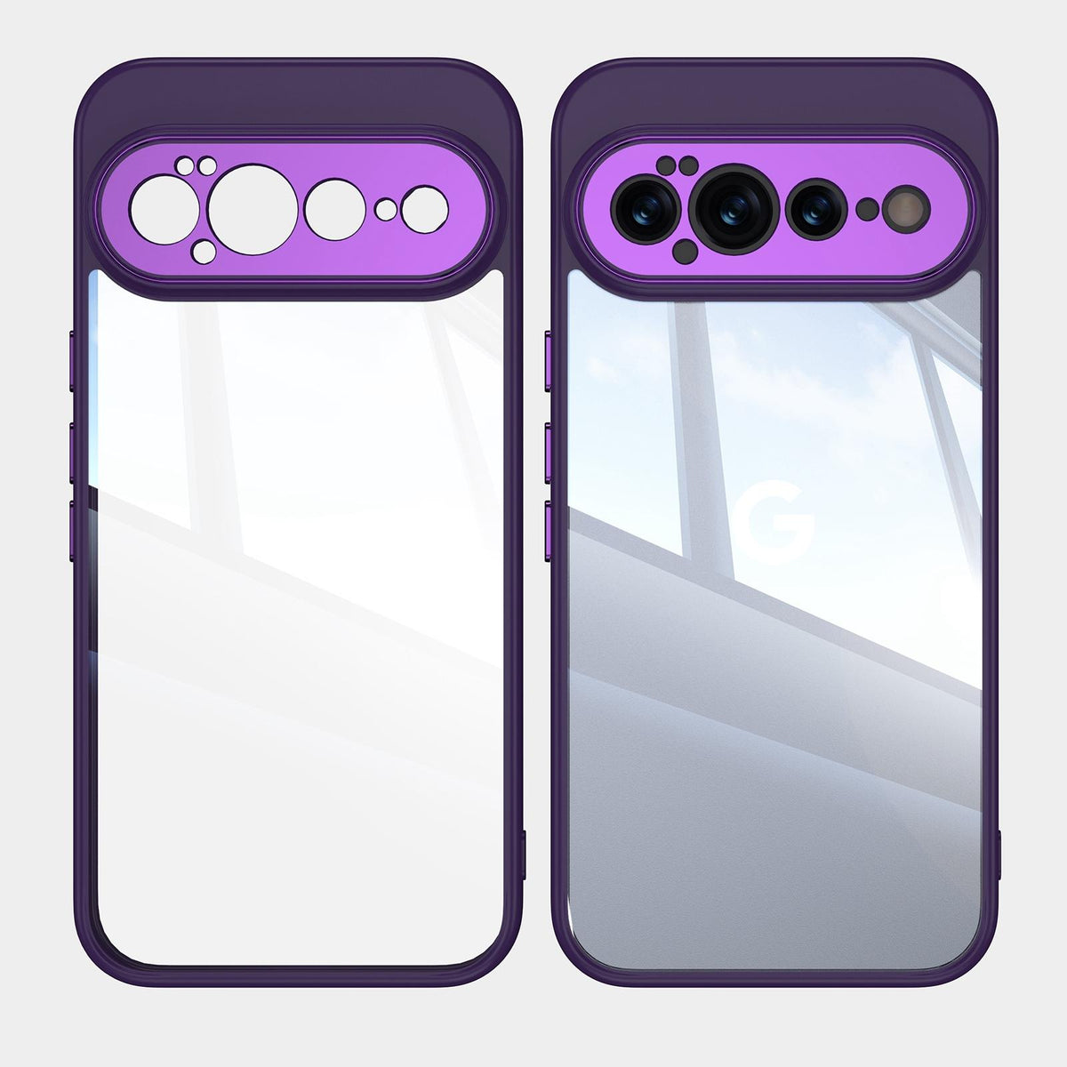 For Google Pixel 11 Pro Acrylic Hybrid TPU Armor Shockproof Phone Case - Purple - EDA006560607F