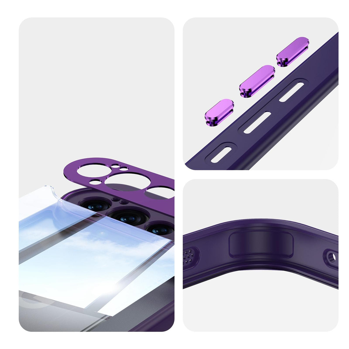 For Google Pixel 11 Pro Acrylic Hybrid TPU Armor Shockproof Phone Case - Purple - EDA006560607F