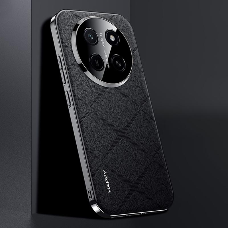 For Honor X80 Pro Max 5G Plain Leather PC Phone Case - Black - EDA006560919A