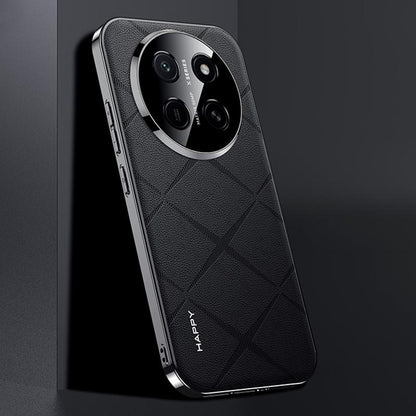 For Honor X80 Pro Max 5G Plain Leather PC Phone Case - Black - EDA006560919A