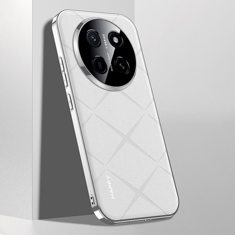 For Honor X80 Pro Max 5G Plain Leather PC Phone Case - White - EDA006560919C