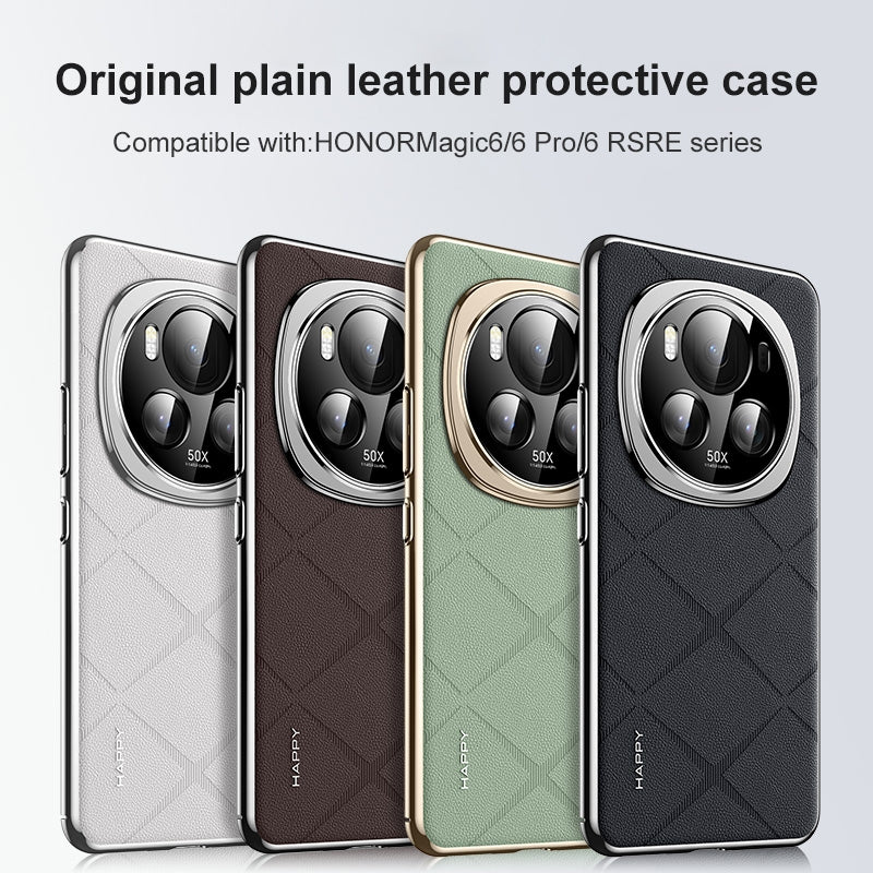 For Honor X80 Pro Max 5G Plain Leather PC Phone Case - Black - EDA006560919A