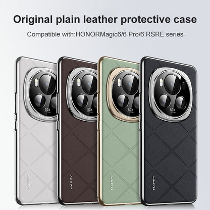 For Honor X80 Pro Max 5G Plain Leather PC Phone Case - Black - EDA006560919A