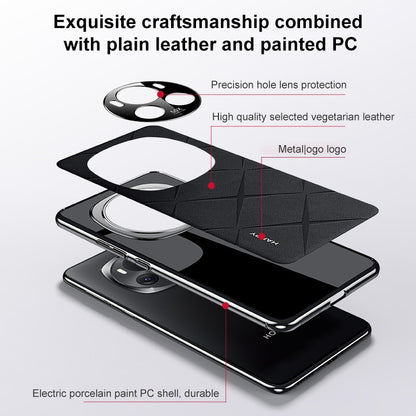 For Honor X80 Pro Max 5G Plain Leather PC Phone Case - Black - EDA006560919A