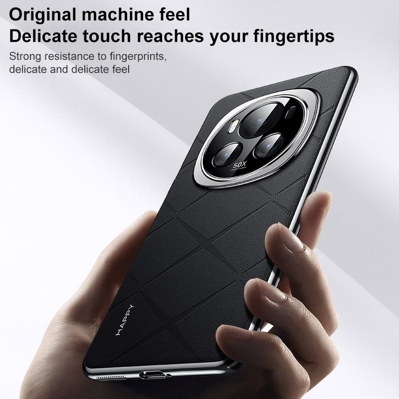 For Honor X80 Pro Max 5G Plain Leather PC Phone Case - Black - EDA006560919A