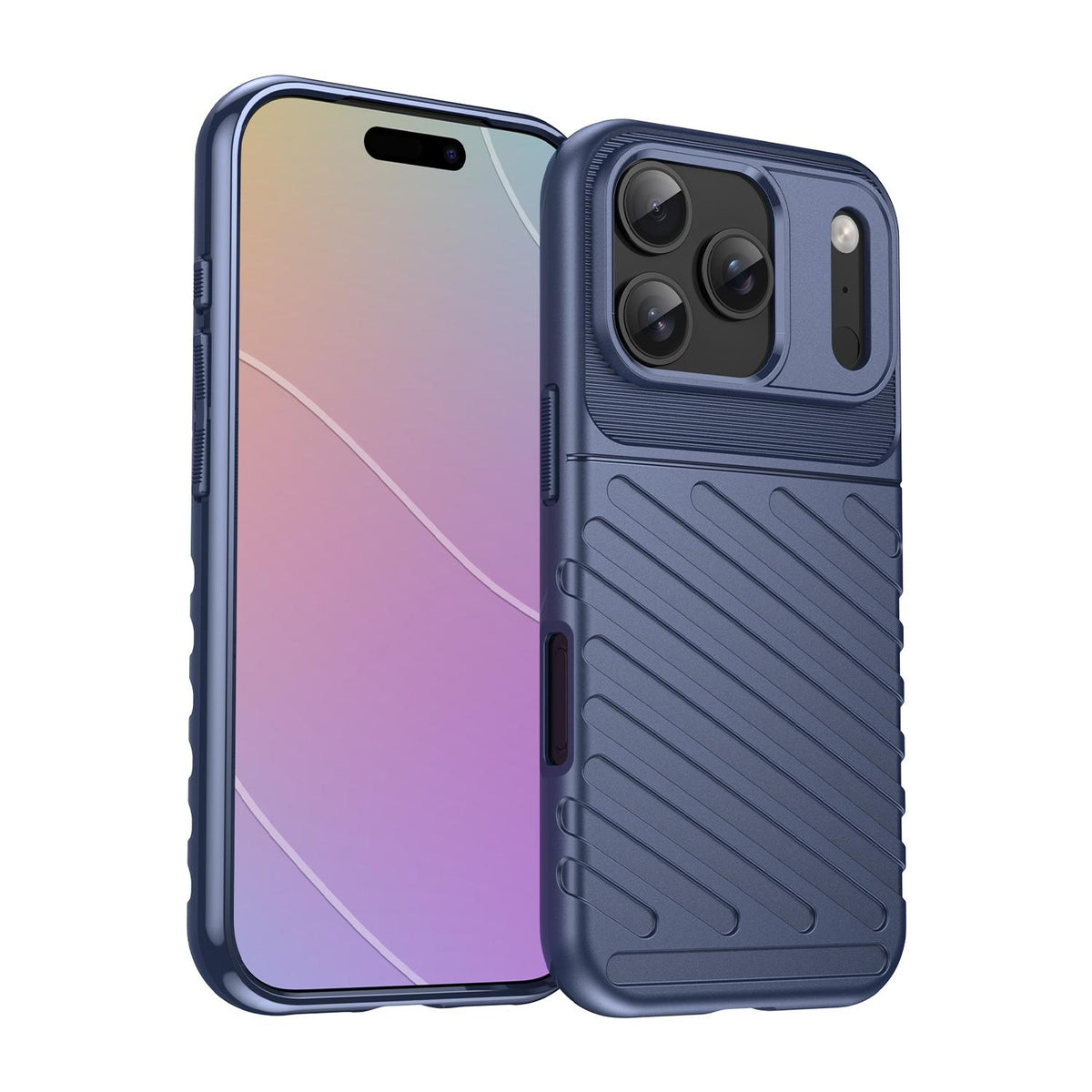 For iPhone 18 Pro Thunderbolt Shockproof Soft TPU Phone Case - Blue - EDA006566111A