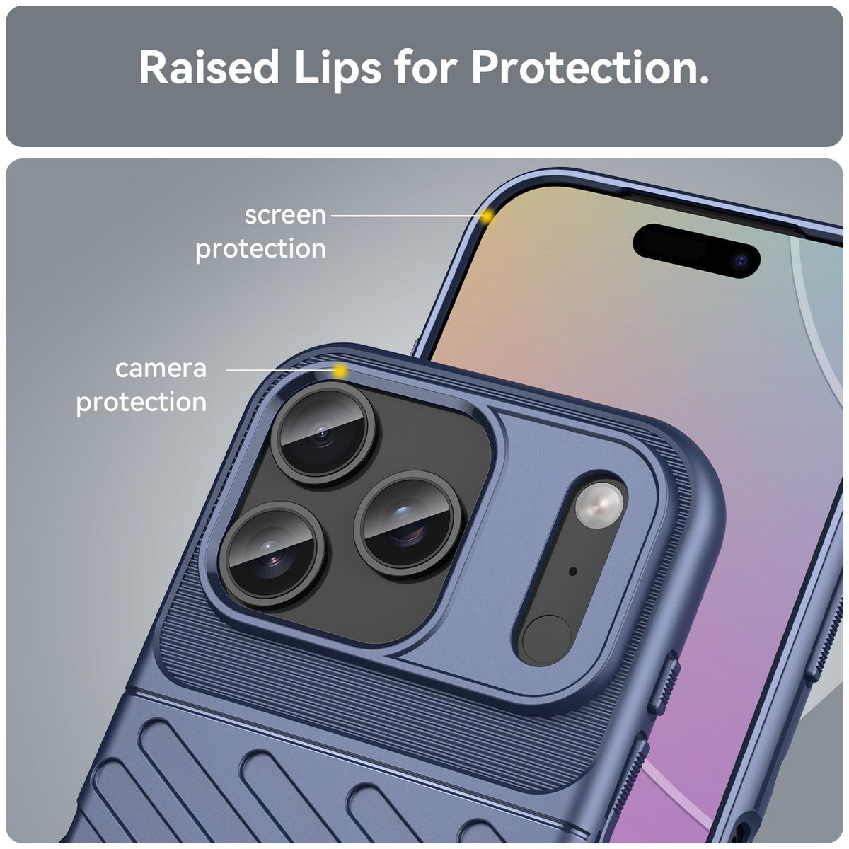 For iPhone 18 Pro Thunderbolt Shockproof Soft TPU Phone Case - Blue - EDA006566111A