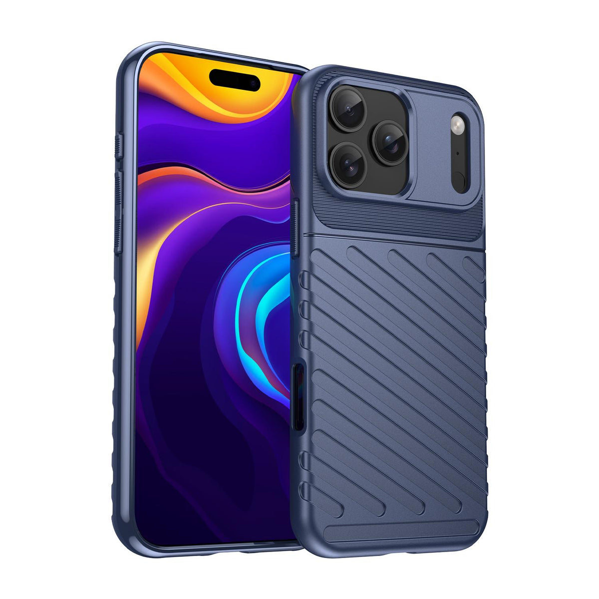 For iPhone 18 Pro Max Thunderbolt Shockproof Soft TPU Phone Case - Blue - EDA006566112A