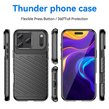 For iPhone 18 Pro Max Thunderbolt Shockproof Soft TPU Phone Case - Black - EDA006566112B