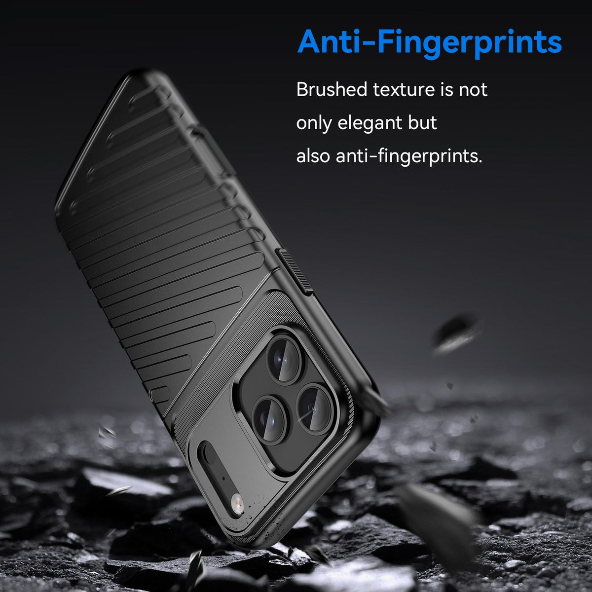 For iPhone 18 Pro Max Thunderbolt Shockproof Soft TPU Phone Case - Black - EDA006566112B