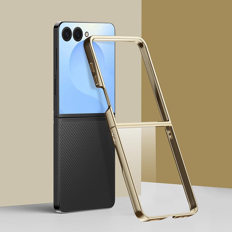 For Galaxy Z Flip8 5G 6D Electroplating PC Shockproof Phone Case - Gold - EDA006571205B