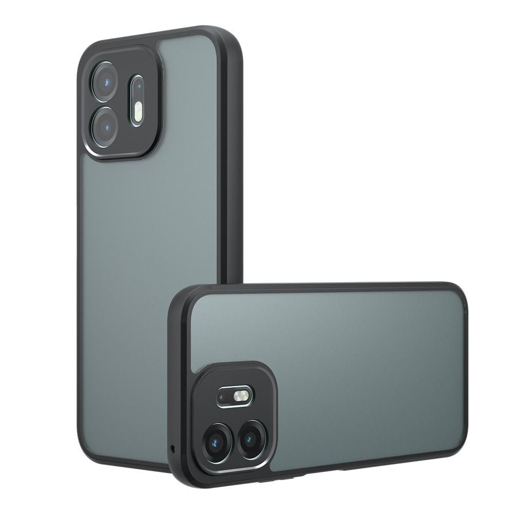 For OnePlus N6 4G Armor Precise Hole PC Hybrid TPU Phone Case - Frosted Black - EDA006573616A