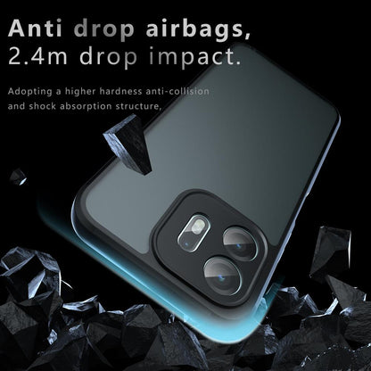For OnePlus N6 4G Armor Precise Hole PC Hybrid TPU Phone Case - Frosted Black - EDA006573616A