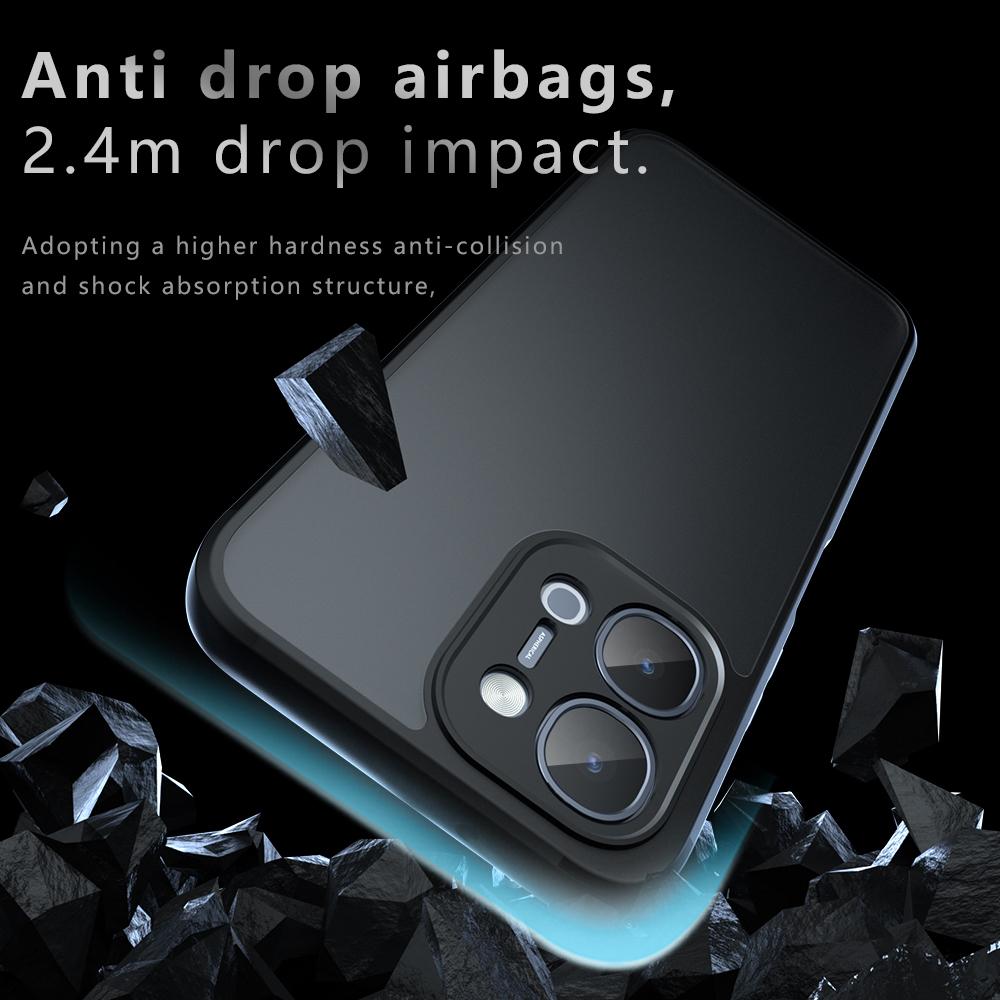 For vivo Y31d 4G / Y51 Pro 5G Armor Precise Hole PC Hybrid TPU Phone Case - Frosted Black - EDA006574427A