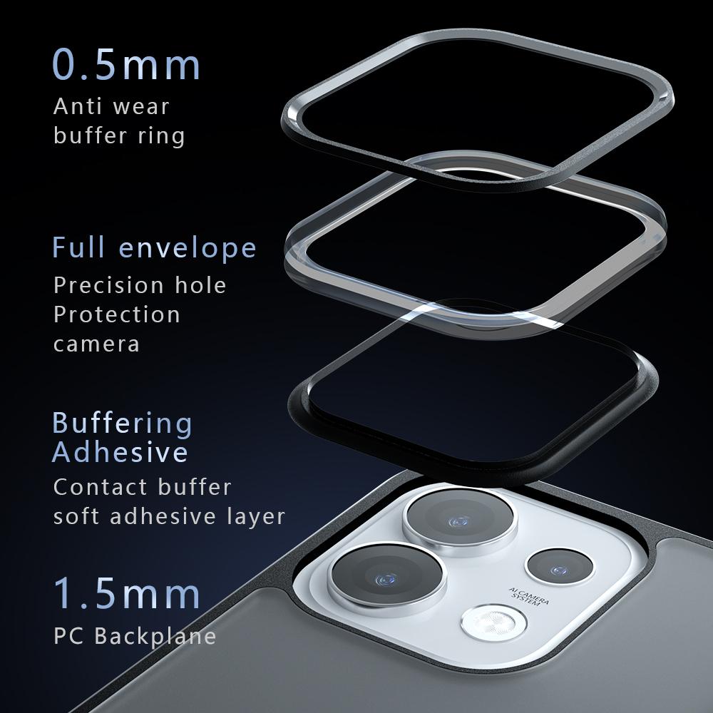 For OPPO Reno16 / Reno16 Pro Global Armor Big Pore PC Hybrid TPU Phone Case - Frosted Black - EDA006575003A