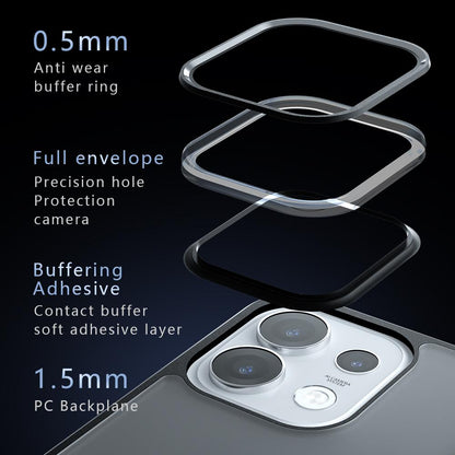 For OPPO Reno16 / Reno16 Pro Global Armor Big Pore PC Hybrid TPU Phone Case - Frosted Black - EDA006575003A