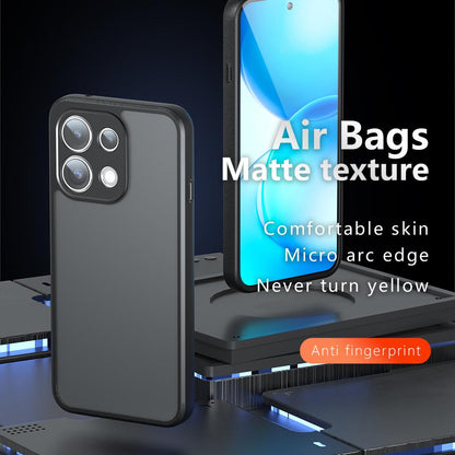 For OPPO Reno16 F / Reno16 FS / Reno16c Armor Precise Hole PC Hybrid TPU Phone Case - Frosted Black - EDA006575321A
