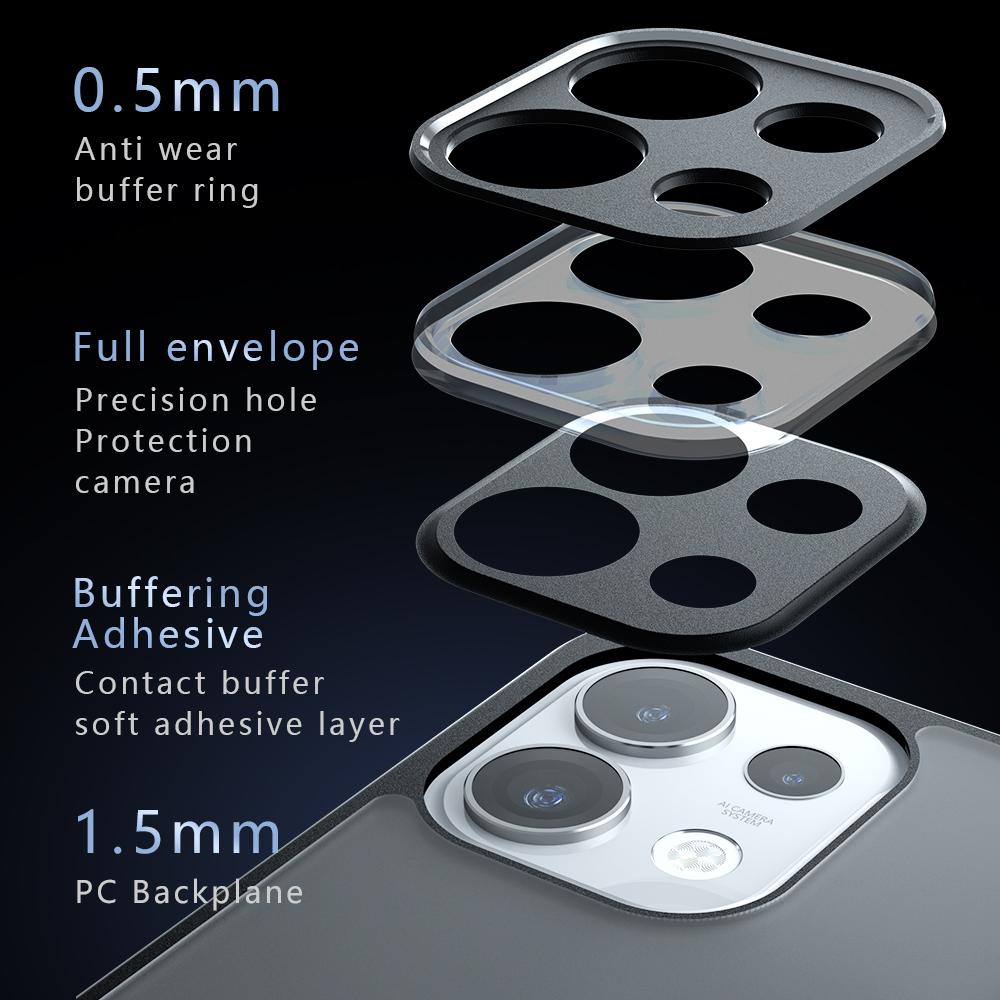 For OPPO Reno16 F / Reno16 FS / Reno16c Armor Precise Hole PC Hybrid TPU Phone Case - Frosted Black - EDA006575321A