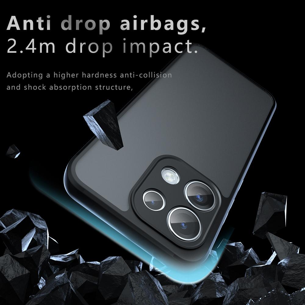 For OPPO Reno16 F / Reno16 FS / Reno16c Armor Precise Hole PC Hybrid TPU Phone Case - Frosted Black - EDA006575321A