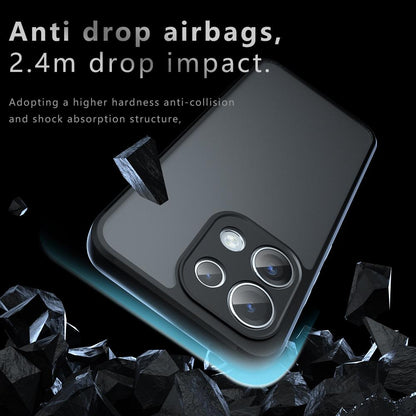For OPPO Reno16 F / Reno16 FS / Reno16c Armor Precise Hole PC Hybrid TPU Phone Case - Frosted Black - EDA006575321A