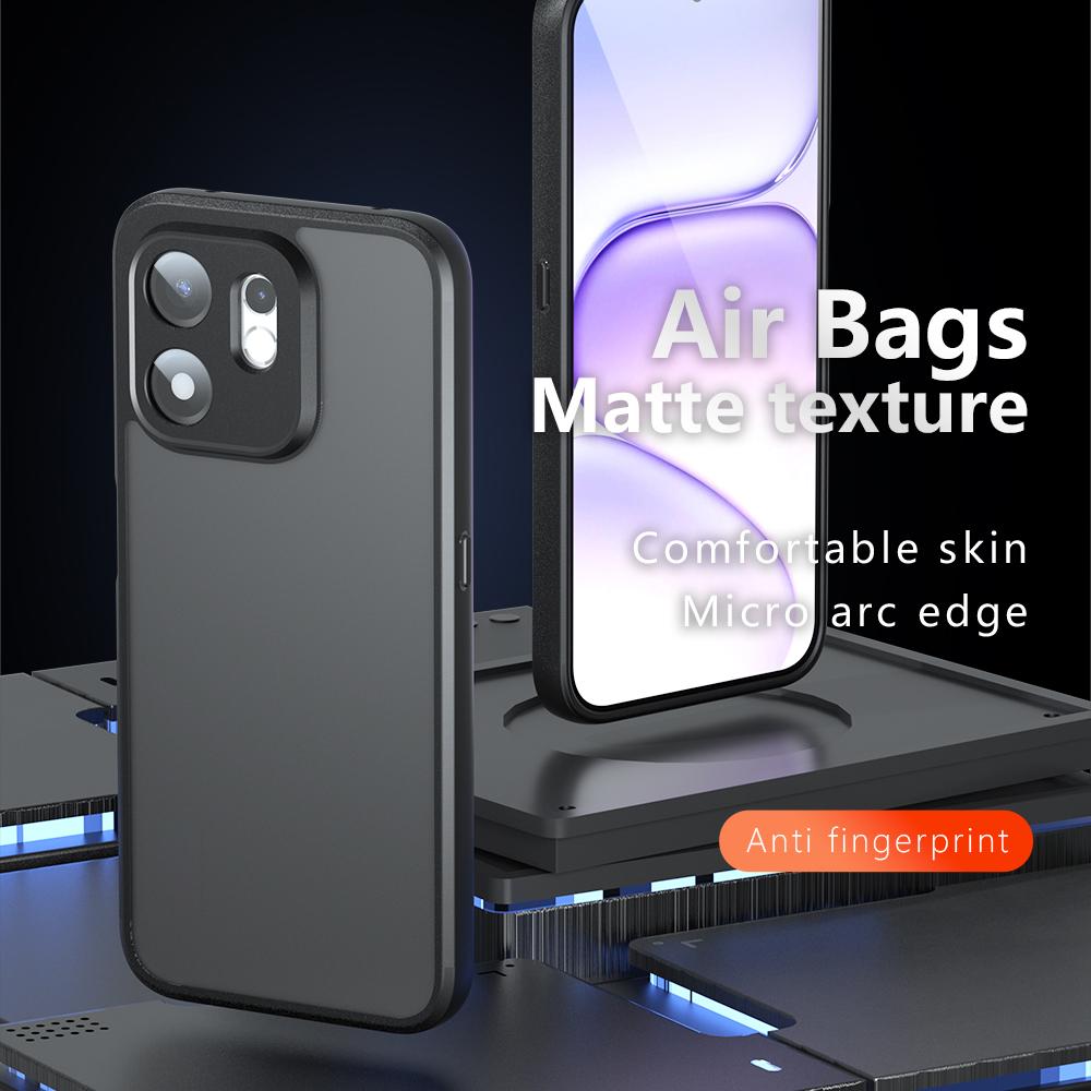 For Honor 600 Smart / X7e Plus Armor Precise Hole PC Hybrid TPU Phone Case - Frosted Black - EDA006576221A