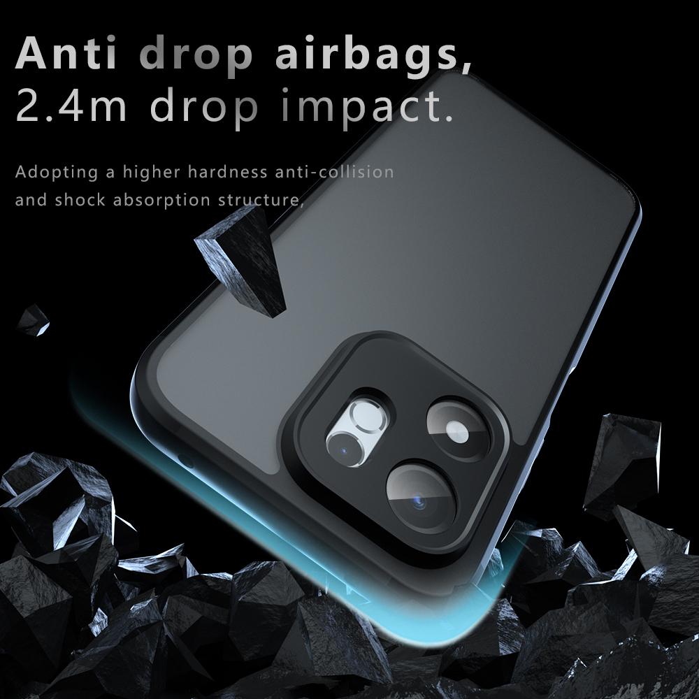 For Honor 600 Smart / X7e Plus Armor Precise Hole PC Hybrid TPU Phone Case - Frosted Black - EDA006576221A