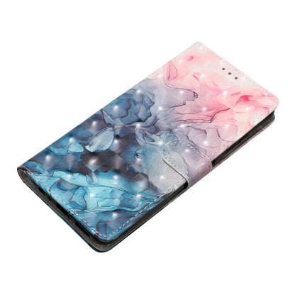 For iPhone 18 Pro Max 3D Pattern Leather Phone Case - 3D Pink Blue Marble - EDA006578305A